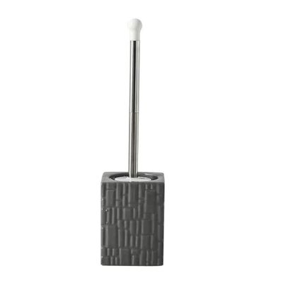 Toilet Brush Holder Toilet Brush and Holder Ceramic Toilet Brush and Bracket Bathroom Toilet Brush Set Stainless Steel Long Handle Handle Clean The Toilet Toilet Bowl Brush and Holder ( Color : Gris )