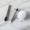 Toilet Brush Holder Toilet Brush and Holder Ceramic Toilet Brush and Bracket Bathroom Toilet Brush Set Stainless Steel Long Handle Handle Clean The Toilet Toilet Bowl Brush and Holder ( Color : Gris ) view 3
