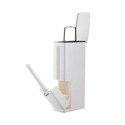 NOVOCE Toilet Bowl Brush Aluminum Alloy Trash Can Toilet Brush Integrated Storage Holder Box Bathroom Supplies Hardware Tools Toilet Cleaning Brush