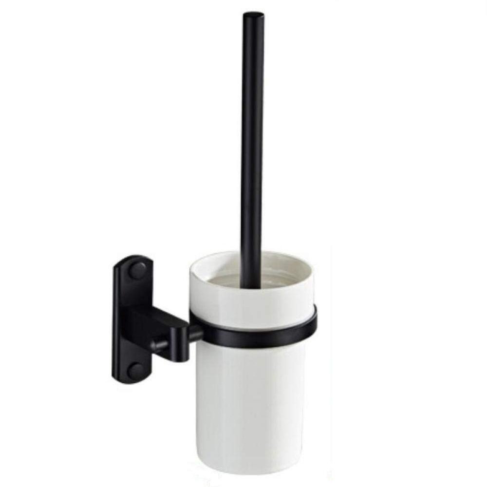 NOVOCE Toilet Bowl Brush Black Space Aluminum Toilet Brush Set Bathroom Wall-Mounted Toilet Brush Bathroom Hardware Accessories Toilet Cleaning Brush