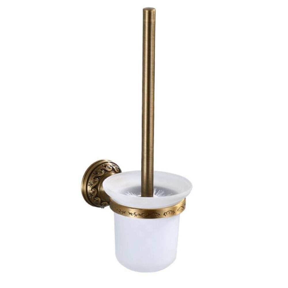 NOVOCE Toilet Bowl Brush Carved Toilet Brush, Space Aluminum Antique Toilet Brush Holder Bathroom Hardware Accessories Toilet Cleaning Brush