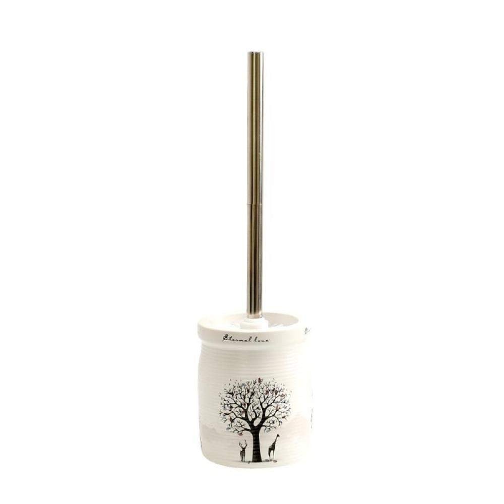 NOVOCE Toilet Bowl Brush Brush for Toilet Seat Ceramic Toilet Brush Stainless Steel Rod WC Bathroom Cleaning Tool Brushes Holder Set Toilet Cleaning Brush