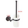 NOVOCE Toilet Bowl Brush Black Bronze Carved Surface Brass Bathroom Toilet Brush Holder with Ceramic Cup Toilet Cleaning Brush view 3