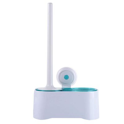 NOVOCE Toilet Bowl Brush Strong Sucker Wall Type Toilet Toilet Brush Set Bathroom Toilet Brush with Base Shelf Toilet Cleaning Brush