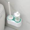 NOVOCE Toilet Bowl Brush Strong Sucker Wall Type Toilet Toilet Brush Set Bathroom Toilet Brush with Base Shelf Toilet Cleaning Brush view 2