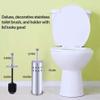 NOVOCE Toilet Bowl Brush Toilet Brush and Holder, 304 Bamboo Charcoal Stainless Steel Toilet Brush for Bathroom Storage and Organization - Space Saving Toilet Cleaning Brush view 2