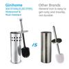 NOVOCE Toilet Bowl Brush Toilet Brush and Holder, 304 Bamboo Charcoal Stainless Steel Toilet Brush for Bathroom Storage and Organization - Space Saving Toilet Cleaning Brush view 3