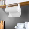 YIGII Adhesive Paper Towel Holder Under Cabinet - Stainless Steel Paper Towel Rack Stick on Wall Mount for Kitchen, White view 2