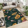 Yellow Lotus Leaf Pink Flower Area Carpet, Red Koi Fish New Chinese Style Printed Rugs, Indoor Carpet Soft Machine Washable Non-Slip Durable for Living Room Bedroom Dining Room5 x 8ft view 3