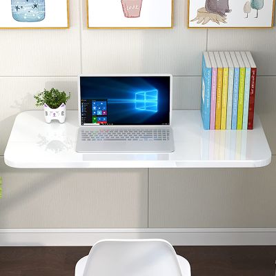 HADIIH Laundry Folding Table, Wood Wall Mounted Table, Computer Desk, Stable Sturdy Wall Table for Kitchen/Laundry/Room/Restaurant-Multiple Sizes (Color : White, Size : 80 * 40cm (31.5 * 16in))