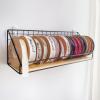 ZAQYCM Black Iron Ribbon Holder Wall Mounted, Space-Saving Satin Ribbon Spool Rack for Fresh Flower Shop/Gift Wrapping, Wall Storage Shelf for Kitchen/Bathroom view 1