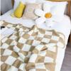 Checkered Throw Blanket,Ultra Soft Cozy Buffalo Checkerboard Throw Blankets,Soft Cozy Microfiber Reversible Checkerboard Fluffy Throw Blanket For Home Chair Sofa Couch Camping Travel ( Color : Khaki ) view 1