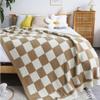 Checkered Throw Blanket,Ultra Soft Cozy Buffalo Checkerboard Throw Blankets,Soft Cozy Microfiber Reversible Checkerboard Fluffy Throw Blanket For Home Chair Sofa Couch Camping Travel ( Color : Khaki ) view 4