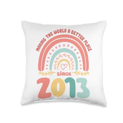 11 Birthday Making the world a better place since 2013 Throw Pillow