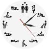 Adult Acrylic Wall Clock 30cm 12 Inch 24 Hour Sex Choices Gender Iconic Wall Clock Kamasutra Wall Decor Clock Couple Valentine's Day Wedding Gift view 1