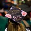 Once Upon A Time Graduation Cap Topper with Flowers, Grad Cap Decorations, Class of 2025 Grad Cap Topper, Be Fearless in The Pursuit view 4