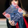 Once Upon A Time Graduation Cap Topper with Flowers, Grad Cap Decorations, Class of 2025 Grad Cap Topper, She rose against all odds view 2