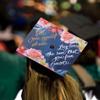 Once Upon A Time Graduation Cap Topper with Flowers, Grad Cap Decorations, Class of 2025 Grad Cap Topper, She rose against all odds view 4
