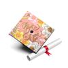 Once Upon A Time Pink Graduation Cap Topper with Flowers, Grad Cap Decorations, Class of 2025 Grad Cap Topper, The Best is yet to Come view 1