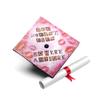 Once Upon A Time Pink Graduation Cap Topper with Flowers, Grad Cap Decorations, Class of 2025 Grad Cap Topper, She doesn't even go here anymore view 1