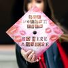 Once Upon A Time Pink Graduation Cap Topper with Flowers, Grad Cap Decorations, Class of 2025 Grad Cap Topper, She doesn't even go here anymore view 2