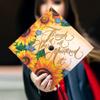 Once Upon A Time Graduation Cap Topper with Flowers, Grad Cap Decorations, Class of 2025 Grad Cap Topper, Through it All she Mastered it view 2