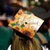 Once Upon A Time Graduation Cap Topper with Flowers, Grad Cap Decorations, Class of 2025 Grad Cap Topper, Through it All she Mastered it view 4