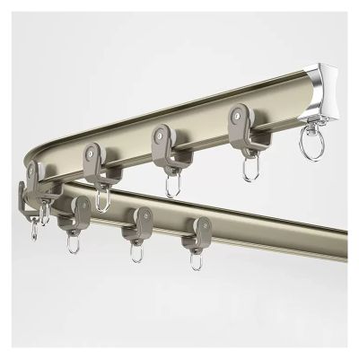 Flexible Bendable Sliding Curtain Track System Ceiling Mounted/ Wall Mount, Aluminum Heavy Duty Room Divider Curtain Rod for Shower Room/ Balcony Hotel/ Camper/ Bay Window ( Color : Ceiling Mount , Si