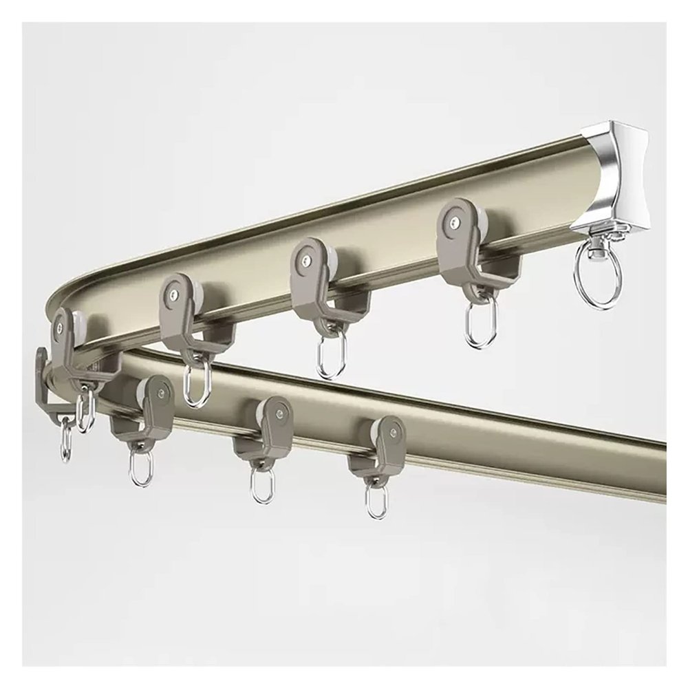 Flexible Bendable Sliding Curtain Track System Ceiling Mounted/ Wall Mount, Aluminum Heavy Duty Room Divider Curtain Rod for Shower Room/ Balcony Hotel/ Camper/ Bay Window ( Color : Ceiling Mount , Si