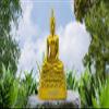 BUDDHO Buddha overcoming Temptations 9" H. Gold Thai Buddha Statue for Home Decor Living Room Decor Small Gift Office Gift Sculpture Figurines Zen Altar view 2