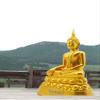 BUDDHO Buddha overcoming Temptations 9" H. Gold Thai Buddha Statue for Home Decor Living Room Decor Small Gift Office Gift Sculpture Figurines Zen Altar view 3
