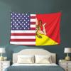American Flag and Sicilian Flag Home Decoration Tapestries Placed In The Living Room Bedroom Keep Full Load view 4