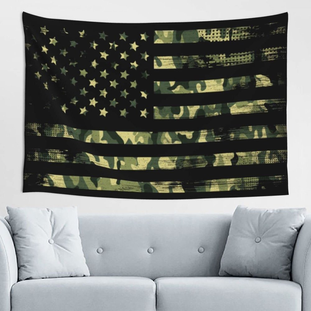 SwpWab Camouflage American USA Flag Home Decoration Tapestries Placed In The Living Room Bedroom Keep Full Load