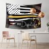SwpWab Number 911 Dispatcher Thin Gold Yellow Line Dispatch American Flag Home Decoration Tapestries Placed In The Living Room Bedroom Keep Full Load view 2