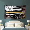 SwpWab Number 911 Dispatcher Thin Gold Yellow Line Dispatch American Flag Home Decoration Tapestries Placed In The Living Room Bedroom Keep Full Load view 4