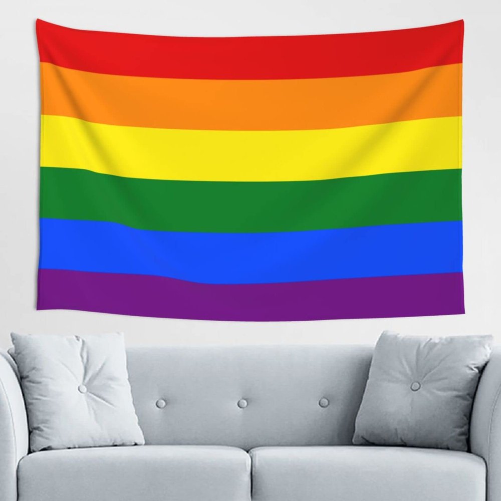SwpWab Traditional Gay Pride Flag LGBTQ Home Decoration Tapestries Placed In The Living Room Bedroom Keep Full Load