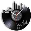30cm Wall Clock New York Skyline Vinyl Clock Silent Sports Clock Statue of Liberty New York Gift Living Room Art Deco American Patriot Gift view 1
