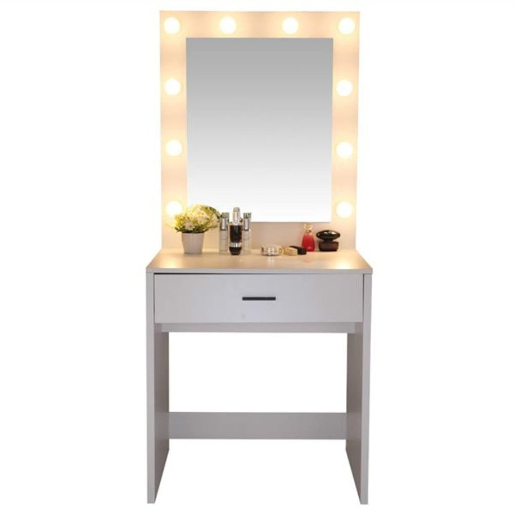 BNNP Dressing Table Makeup Table Single Dresser with Large Mirror Vanity Table 1 Large Drawer White Dressing Table Makeup Table Vanity Table