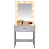 BNNP Dressing Table Makeup Table Single Dresser with Large Mirror Vanity Table 1 Large Drawer White Dressing Table Makeup Table Vanity Table view 1