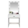 BNNP Dressing Table Makeup Table Single Dresser with Large Mirror Vanity Table 1 Large Drawer White Dressing Table Makeup Table Vanity Table view 2