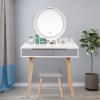 BNNP Dressing Table Makeup Table Vanity Table Set with Adjustable Mirror and Cushioned Stool Wood Makeup Dressing Table Bathroom31.5''L x 15.7''W x 53.5''H Makeup Table Vanity Table view 2