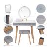 BNNP Dressing Table Makeup Table Vanity Table Set with Adjustable Mirror and Cushioned Stool Wood Makeup Dressing Table Bathroom31.5''L x 15.7''W x 53.5''H Makeup Table Vanity Table view 3