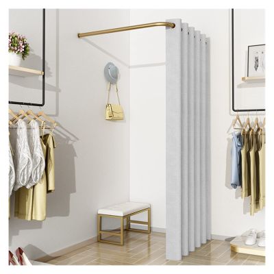 XILYZMO Clothing Store Fitting Room, Simple Portable Dressing Room, Type C Move Track Locker Room, Including Shading Curtain Hanging Rod and Hook Up (Color : G, Size : 80x80cm)