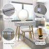 BNNP Dressing Table Makeup Table Vanity Table Set with 3 Mode Touch Screen Adjustable Lighted Mirror and Cushioned Stool Sliding Drawer Easy Assembly Makeup Table Vanity Table view 3