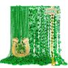 EOBOH 48PCS St Patricks Day Necklace Accessories, 7 Kinds of St. Patricks Beads, Irish Shamrock Beer Mug Coins Pendants Beads Necklace, St Patricks Necklaces Bulk for Parade Party Supplies Favors view 1