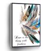 PUCHYUCT Feather Canvas Wall Art Emily Dickinson Literary Poster Hope Is The Thing With Feathers Quote Stretched And Framed Ready To Hang For Living Room,Bedroom,Classroom Etc (16" X 24") view 1