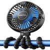 SWEETFULL 4000mAh Portable Stroller Fan with LED Display, 4 Speed Rechargeable Mini Clip On Fan, 360 Rotate Flexible Tripod Better Cooling Small Baby Fan for Car Seat Crib Travel Treadmill view 1