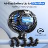 SWEETFULL 4000mAh Portable Stroller Fan with LED Display, 4 Speed Rechargeable Mini Clip On Fan, 360 Rotate Flexible Tripod Better Cooling Small Baby Fan for Car Seat Crib Travel Treadmill view 2