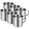 STOBOK 6Pcs Stainless Steel Water Cups with Handle Wear Resistant Mugs for Easy to Clean and Practical Drinking Cups view 1