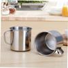 STOBOK 6Pcs Stainless Steel Water Cups with Handle Wear Resistant Mugs for Easy to Clean and Practical Drinking Cups view 2